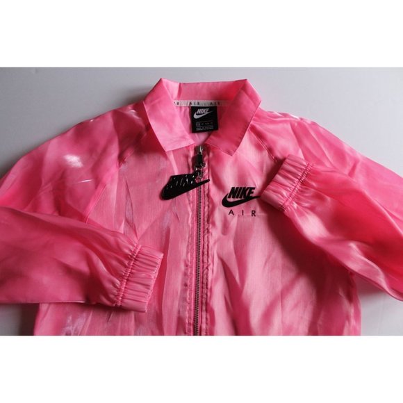 Nike Air Coach Sheen Logo Print Jacket Pink Size XS - Picture 6 of 9
